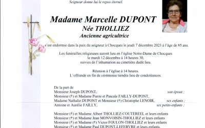 Madame Marcelle DUPONT née THOLLIEZ
