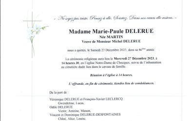 Madame Marie-Paule DELERUE née MARTIN