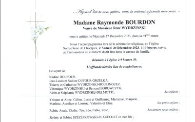 Madame Raymonde WYDRZINSKI née BOURDON