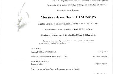 Monsieur Jean-Claude DESCAMPS