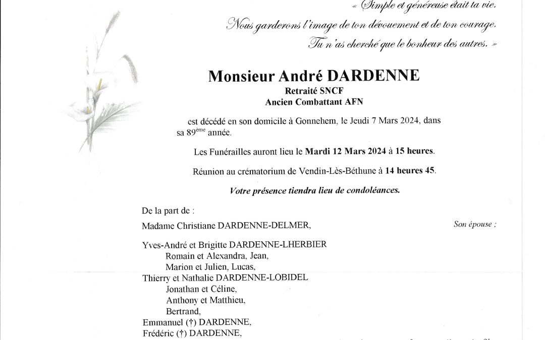 Monsieur André DARDENNE