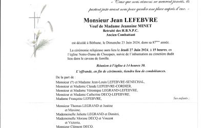 Monsieur Jean LEFEBVRE