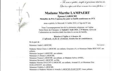 Madame Marthe LAROCHE née LAMPAERT