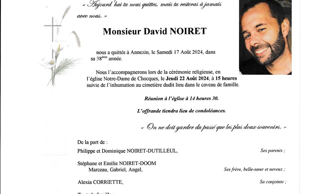 Monsieur David NOIRET