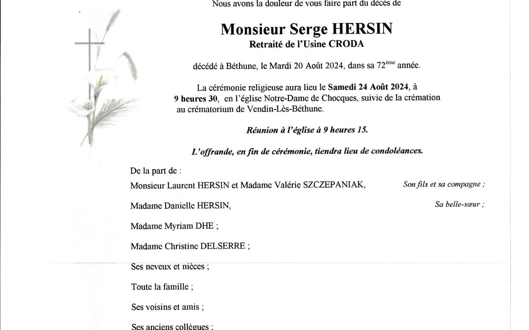 Monsieur Serge HERSIN