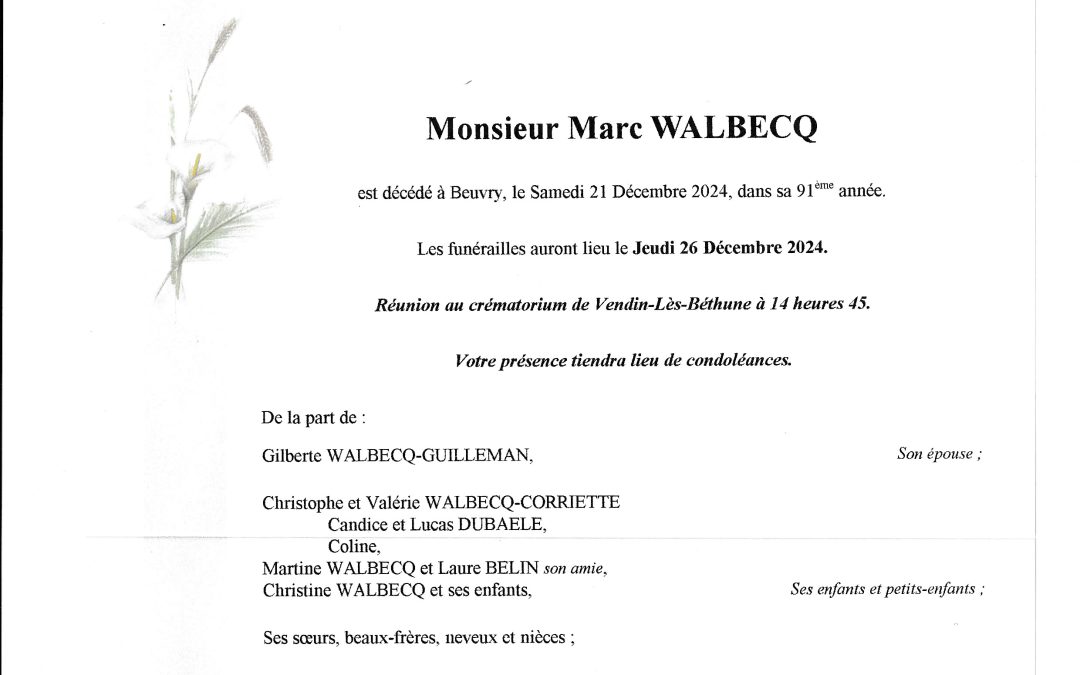 Monsieur Marc WALBECQ