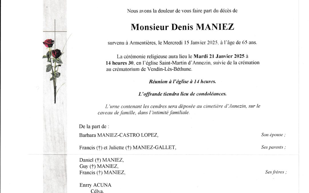 Monsieur Denis MANIEZ