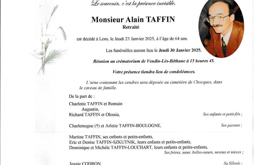 Monsieur Alain TAFFIN