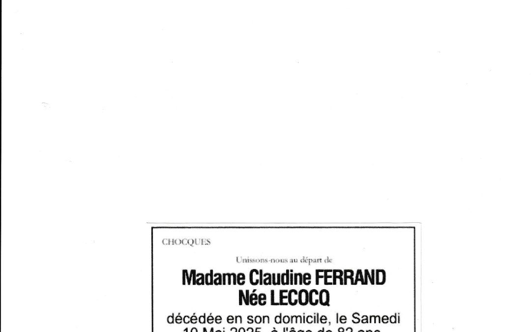 Madame Claudine FERRAND née LECOCQ