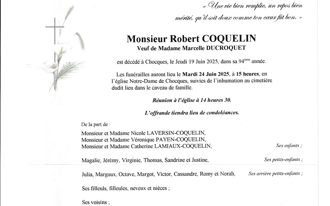 Monsieur Robert COQUELIN
