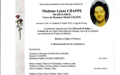 Madame Léone CHAPPE née DECLERCQ
