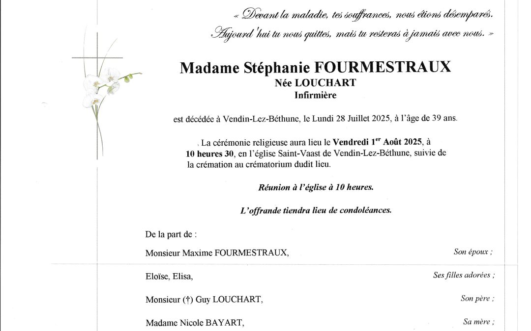 Madame Stéphanie FOURMESTRAUX née LOUCHART