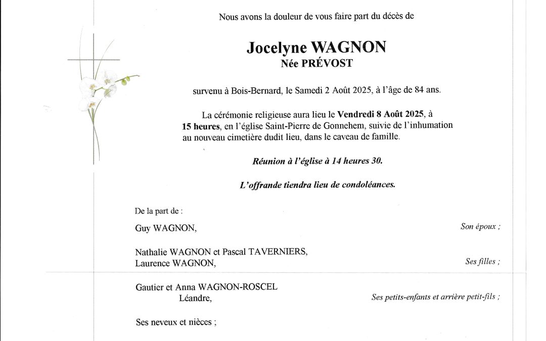 Jocelyne WAGNON née PREVOST