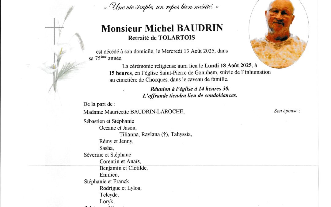 Monsieur Michel BAUDRIN