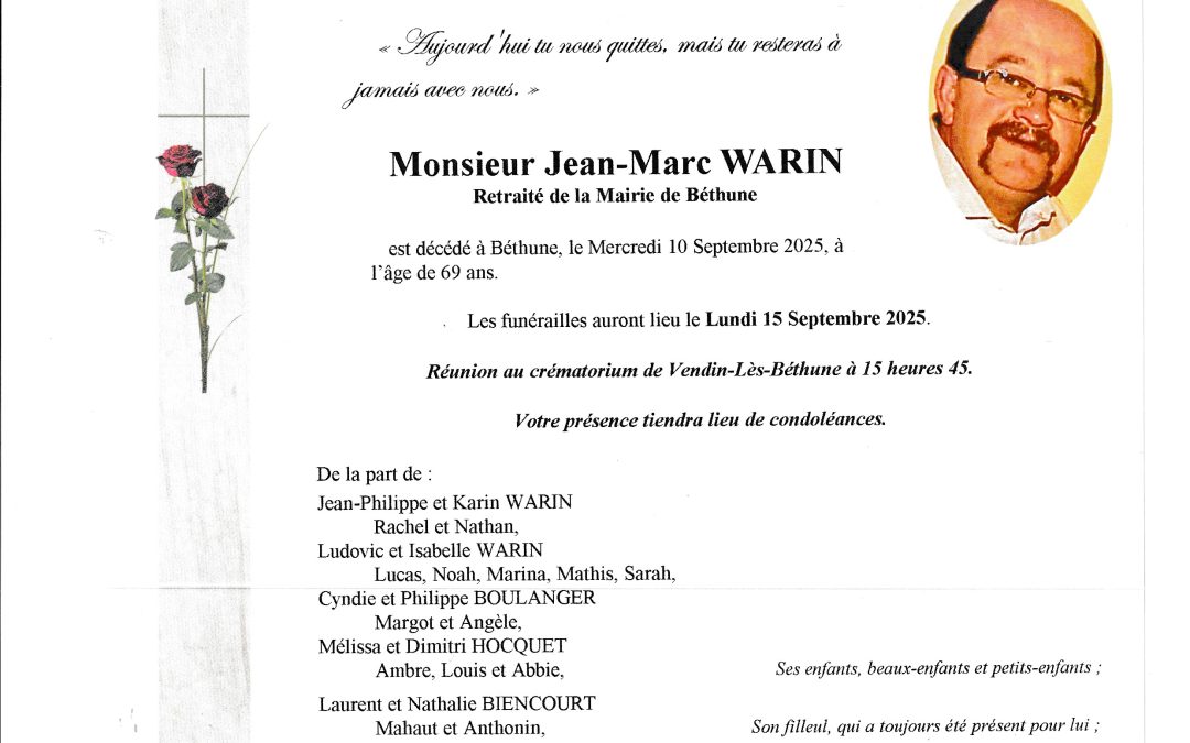Monsieur Jean – Marc WARIN