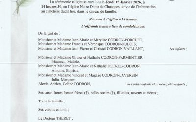 Madame Angéla CODRON née DEKEISER