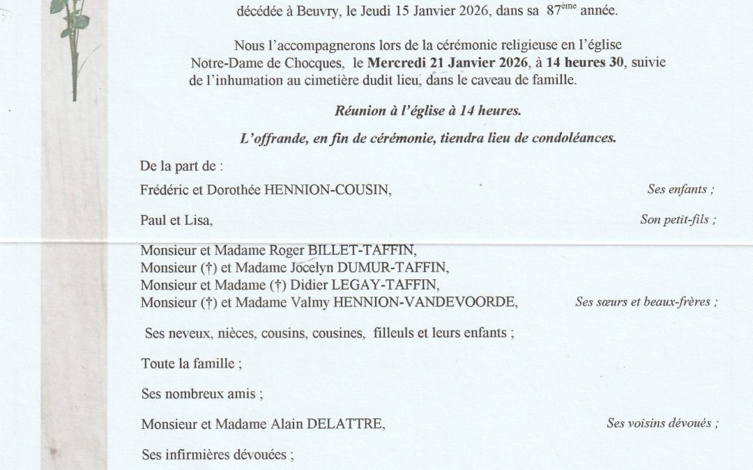 Madame Céline HENNION née TAFFIN