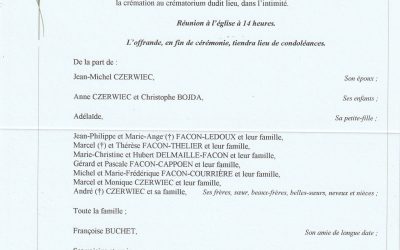 Madame Emma FACON née CZERWIEC