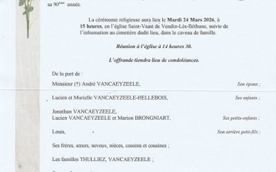 Madame Yvette Vancaeyzeele née Thulliez