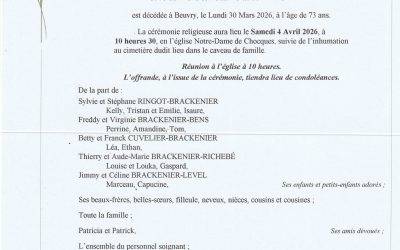 Madame Martine BRACKENIER née DEBROUX