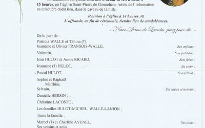 Madame Danielle WALLE née HULOT