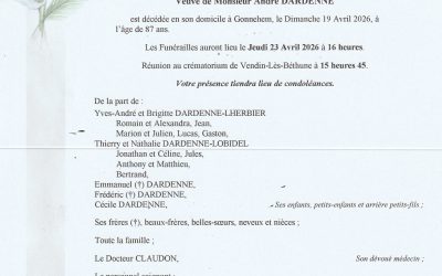 Madame Christiane DARDENNE née DELMER