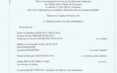 Madame Eugénie DUPLOUY née BREUVART