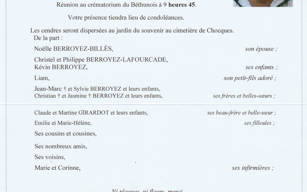 Monsieur Jean-Marie BERROYEZ