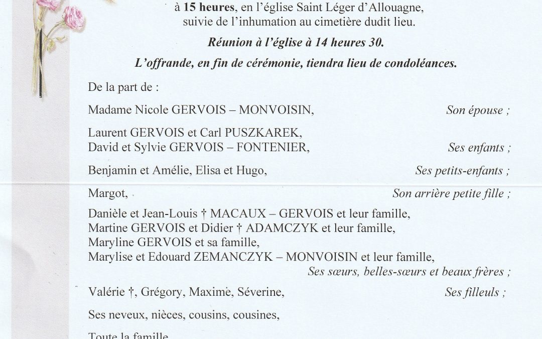 Monsieur Bernard GERVOIS