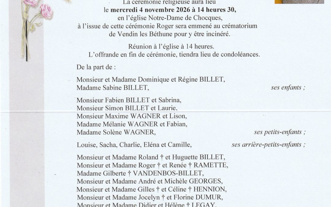 Monsieur Roger BILLET